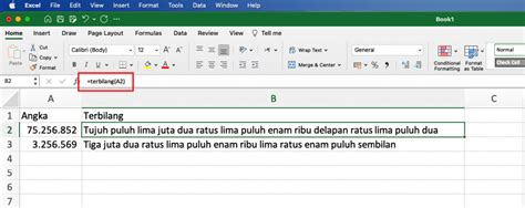 Terbilang Online, Cara Cek dan Rumus Terbilang di Excel.